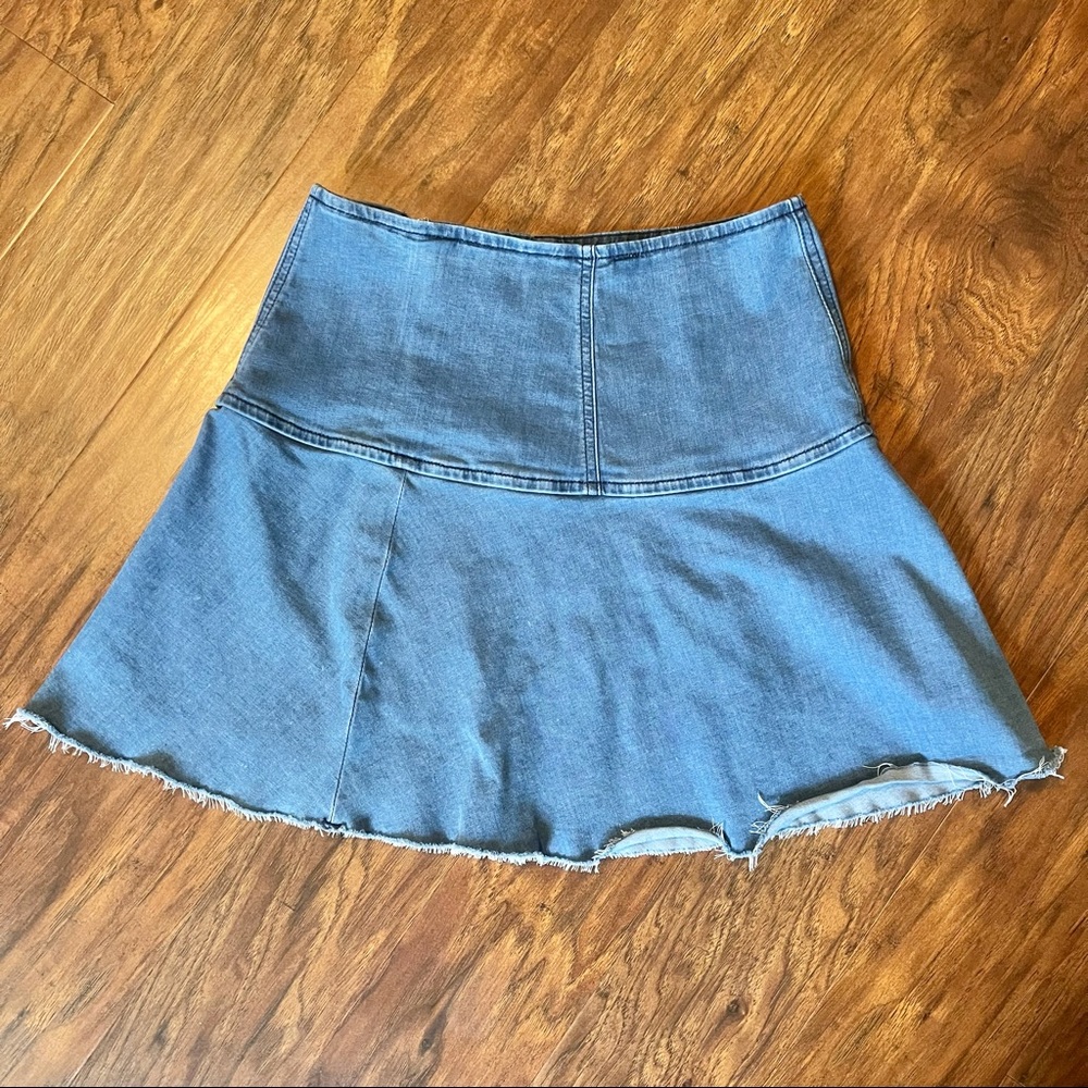 Free People We The Free Denim Flowy Mini Skirt